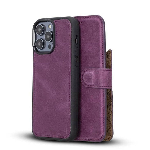 Brian Apple IPhone 14 Series Detachable Leather Wallet Case Darker Color (Set of 2)-5