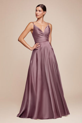 Soft Satin A-Line Sweatheart Neckline With Slit-7