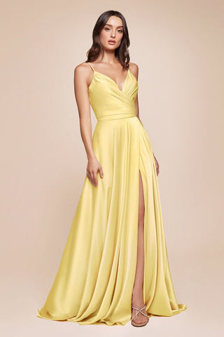 Soft Satin A-Line Sweatheart Neckline With Slit-10