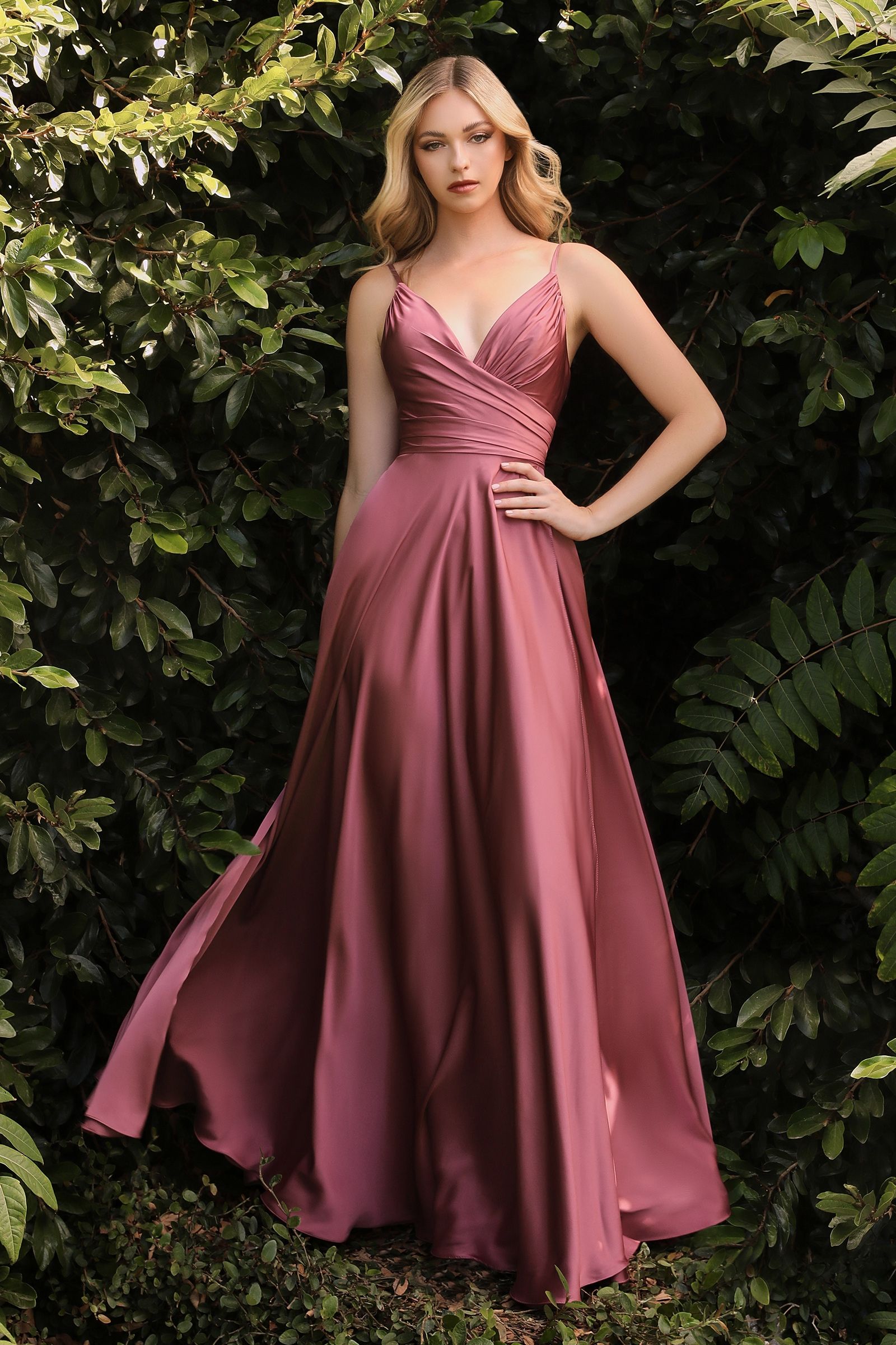 Soft Satin A-Line Sweatheart Neckline With Slit-11