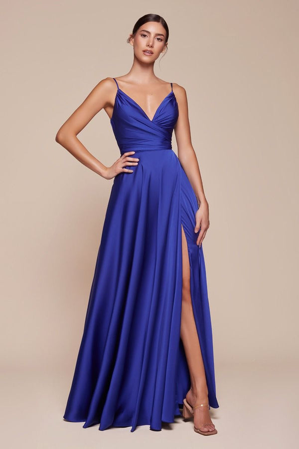 Soft Satin A-Line Sweatheart Neckline With Slit-14