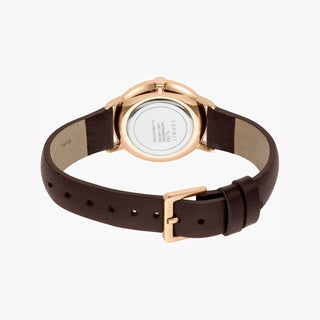 ESPRIT Women's Watch with Rose Gold Stainless Steel Case and Brown Leather Band-2