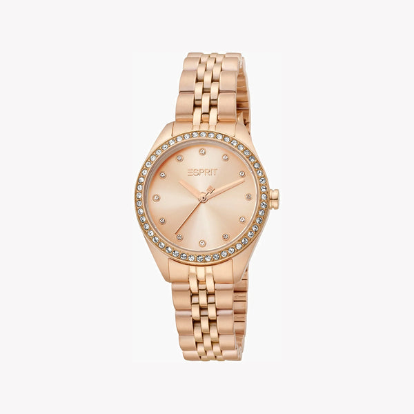 ESPRIT Women's Watch with Rose Gold Stainless Steel Case and Rose Gold Stainless Steel Band-0