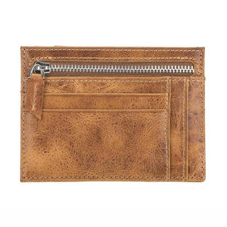 Tyler Men's Zip Leather Card Holder Tan-0