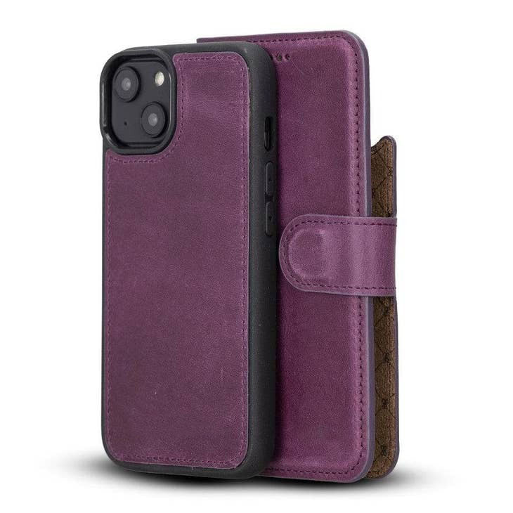 Brian Apple IPhone 14 Series Detachable Leather Wallet Case Darker Color (Set of 2)-6