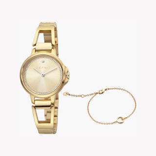 ESPRIT Women's Watch with Gold Stainless Steel Case and Gold Stainless Steel Band-0