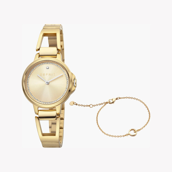 ESPRIT Women's Watch with Gold Stainless Steel Case and Gold Stainless Steel Band-0