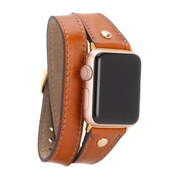 Thomas Double Tour Slim With Gold Bead Apple Watch Leather Straps (Set of 3)-0