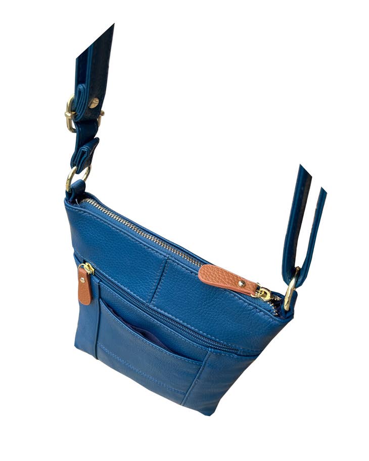 Margaret Cowhide Leather Crossbody With Phone Pocket Navy-4