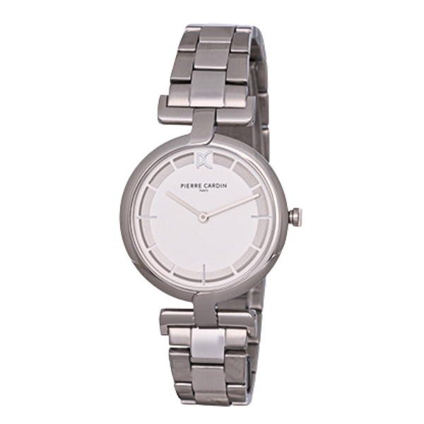 PIERRE CARDIN Women's Watch with Silver Metal Case and Silver Metal Band-0