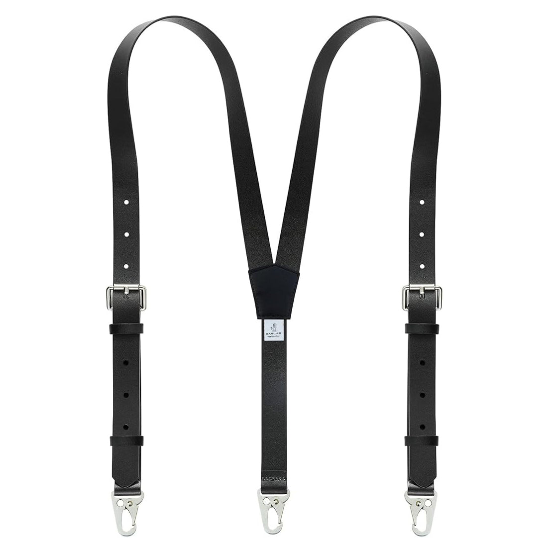 Calvin Crazy Horse Genuine Leather Adjustable Suspenders For Men-0