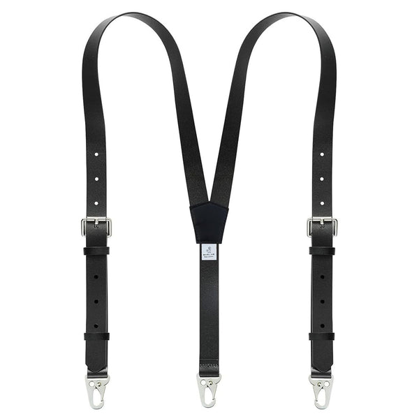 Calvin Crazy Horse Genuine Leather Adjustable Suspenders For Men-0