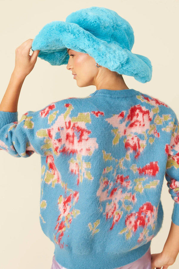 Banana Peel Blend Floral Blue Jumper-1