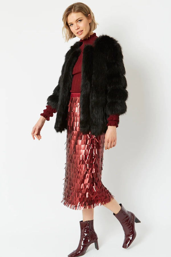 Black Faux Fur Coat-3