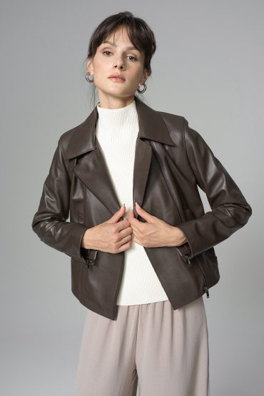 Chocolate Genuine Leather Jacket-2