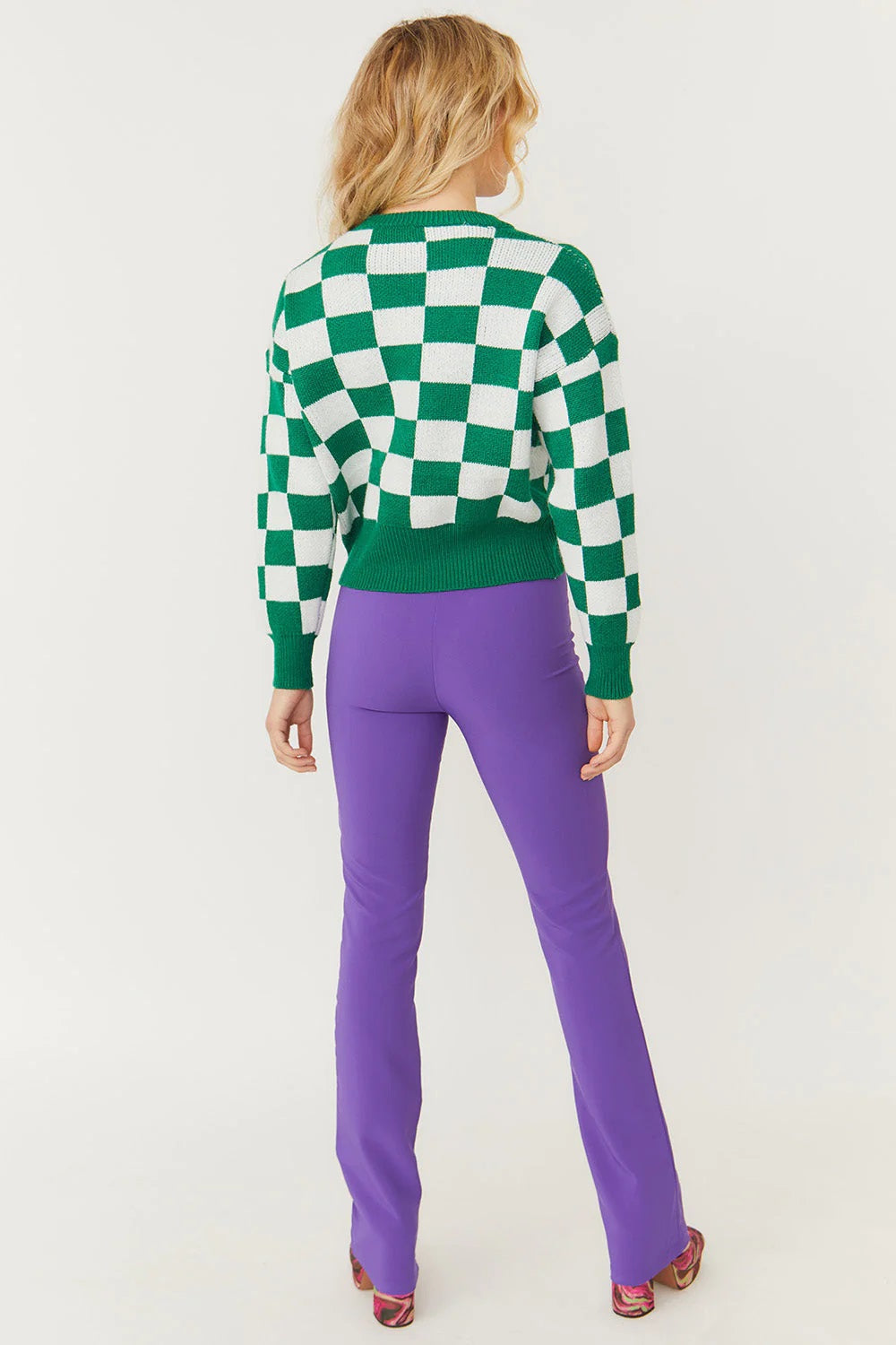 Checked Green - White Cashmere Jumper-2