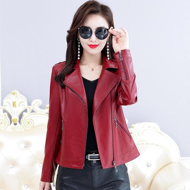 Clarice Leather Biker Jacket Women-5