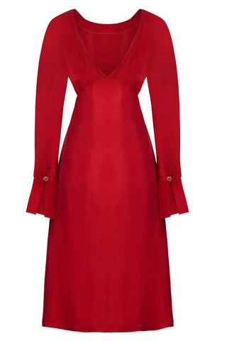 Long Sleeve Midi Dress-2