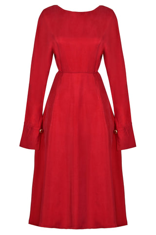 Long Sleeve Midi Dress-0