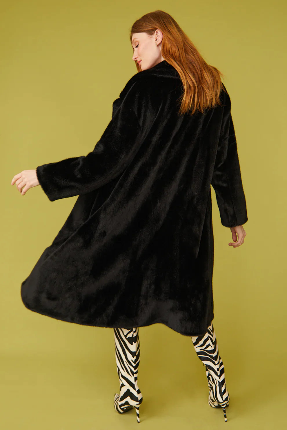 Black Faux Fur Duchess Maxi Coat-3