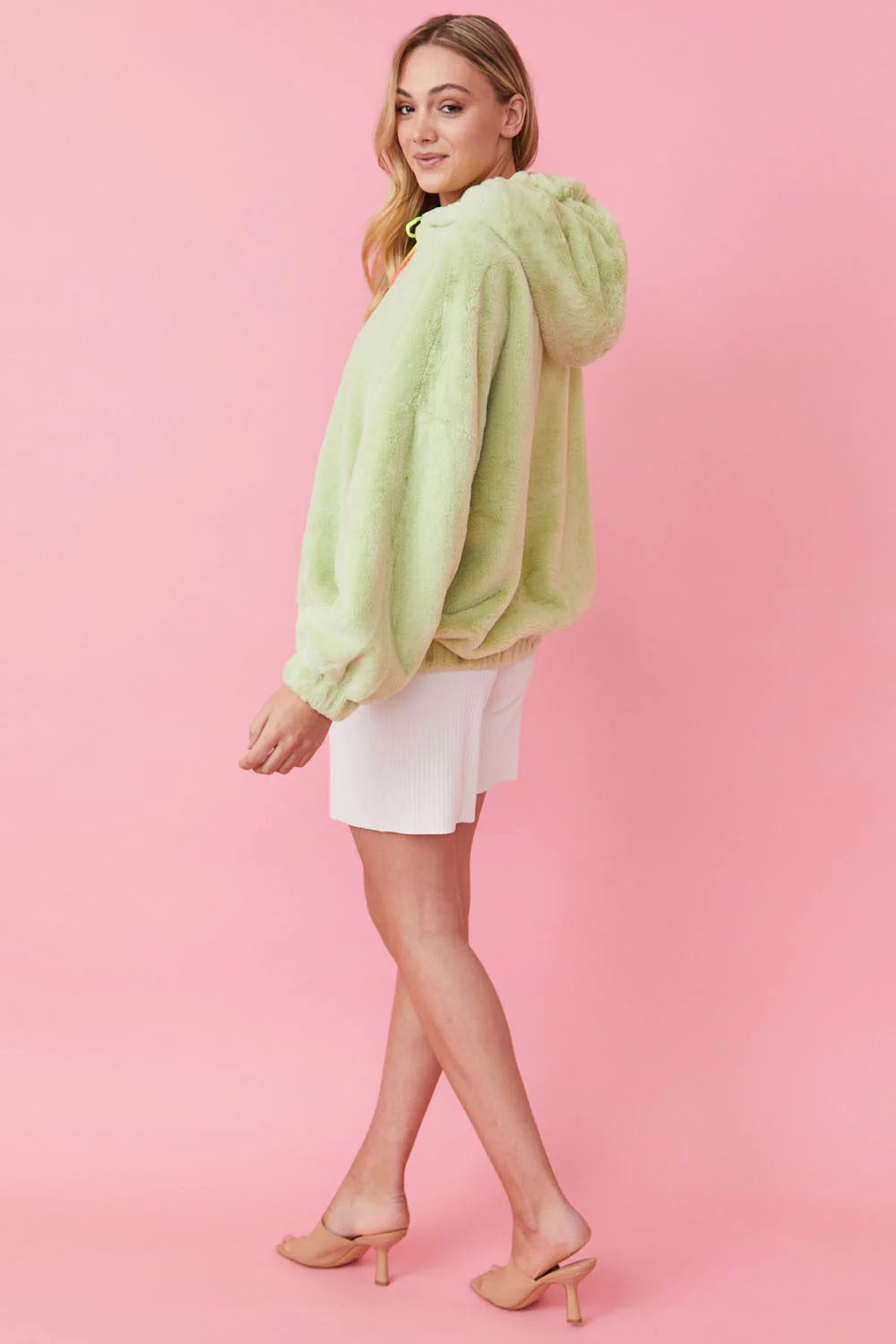 Faux Fur Oversized Pear Hoodie-3