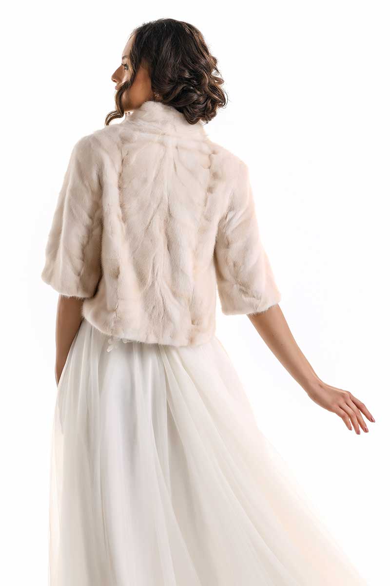 Ivory Genuine Mink Fur Jacket-1