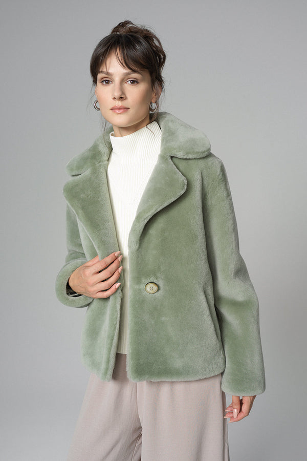 Mint Merino Sheepskin Fur Jacket-1