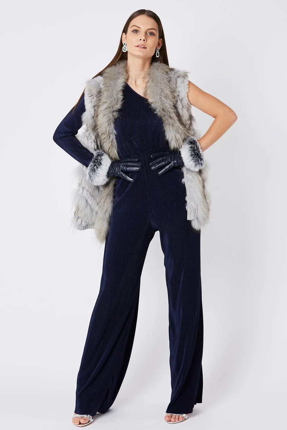 Grey Fox And Coney Fur Gilet-2