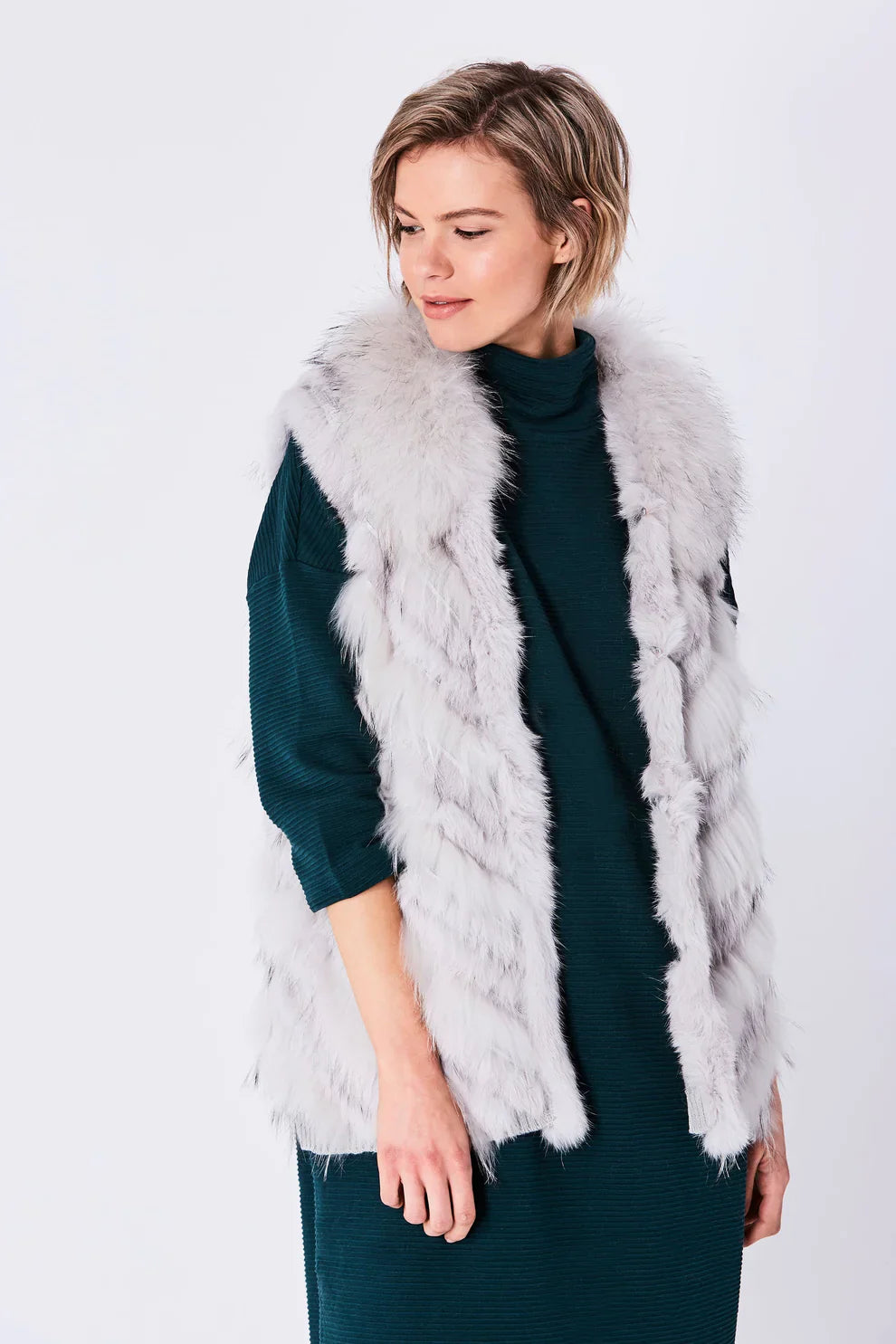 Grey Fox and Coney Fur Gilet-0