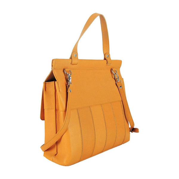 Heather Genuine Leather Tote Bag Orange-3