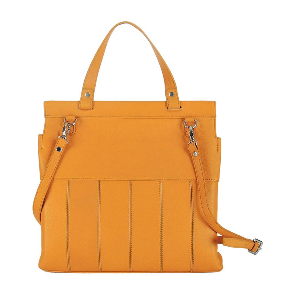 Heather Genuine Leather Tote Bag Orange-1