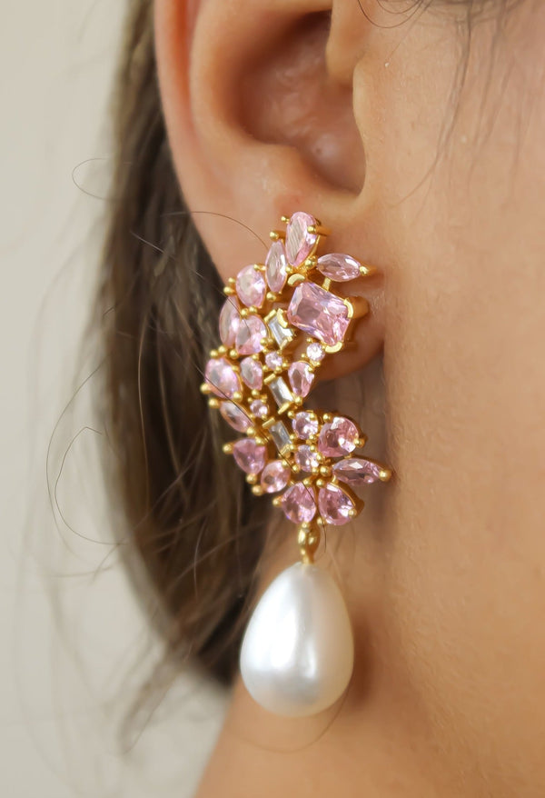 Golden Frosty Pearl Earrings by Bombay Sunset-6