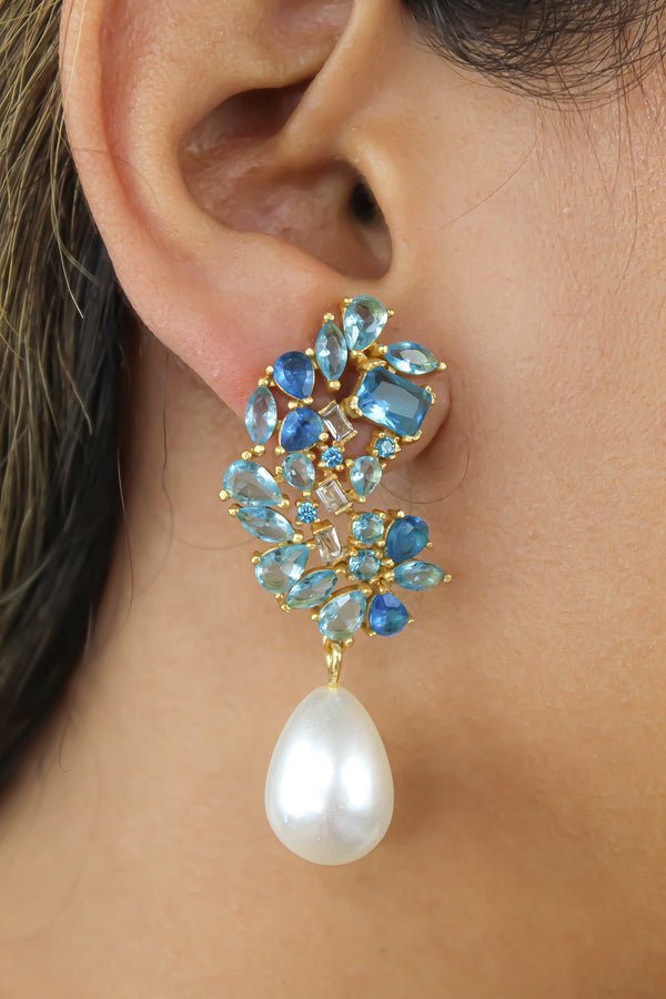 Golden Frosty Pearl Earrings by Bombay Sunset-13