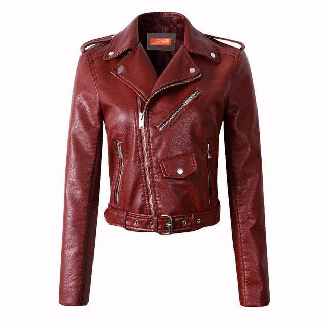 Katherine Women's Motorcycle Genuine Leather Jacket-4