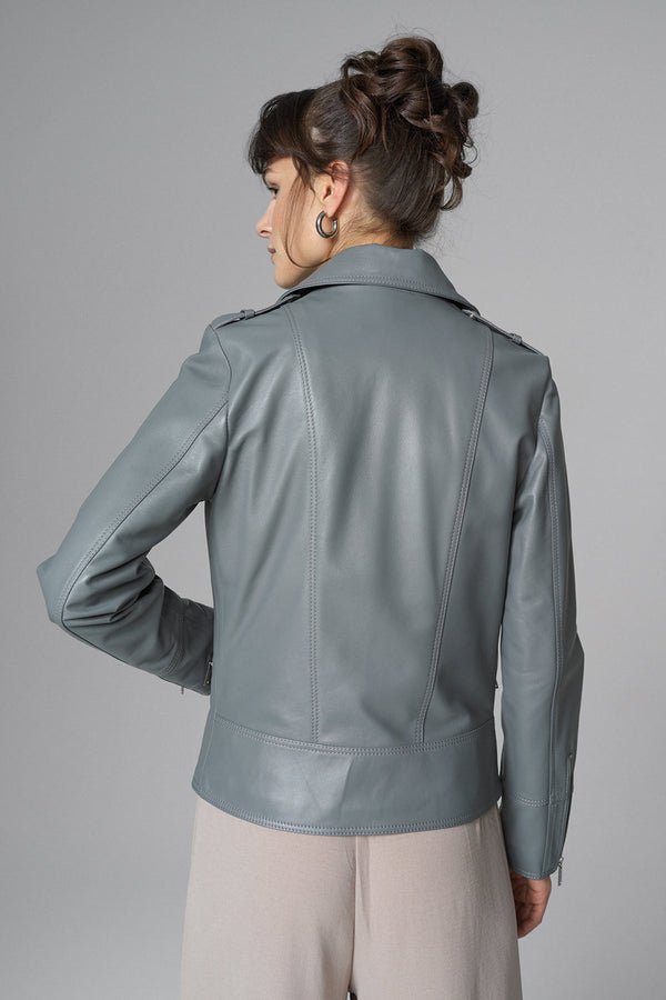 Gray Natural Leather﻿ Jacket-1