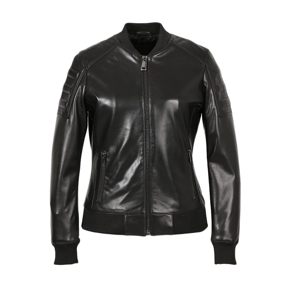 Lucilla Womens New Zealand Perfect Bomber Leather Jacket-0