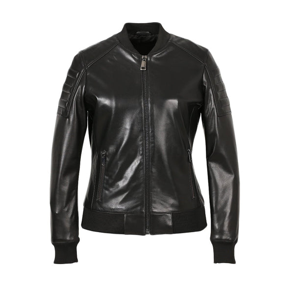 Lucilla Womens New Zealand Perfect Bomber Leather Jacket-0