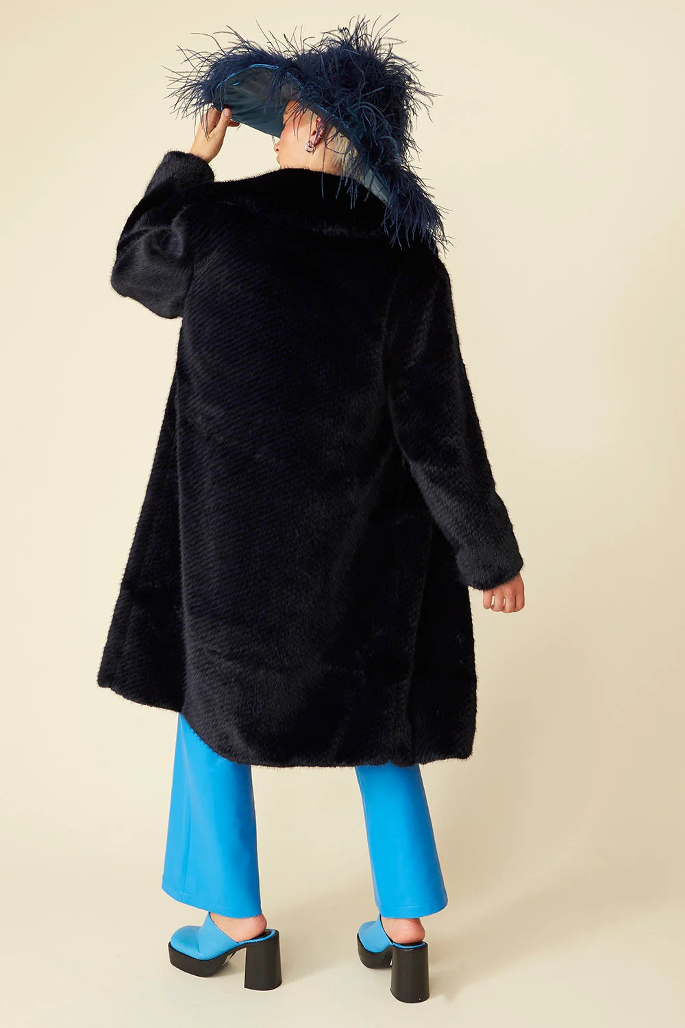 Midnight Blue Bamboo Midi Coat-3