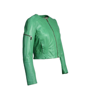 Minty Womens Short Leather Jacket-1