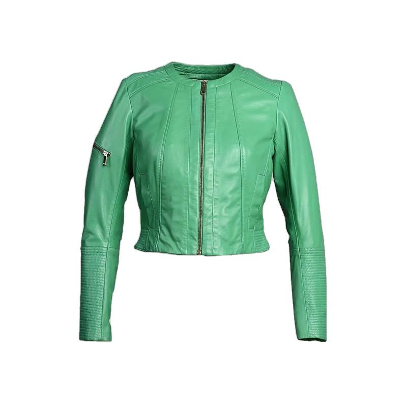 Minty Womens Short Leather Jacket-0