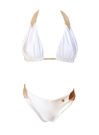 MIRA HALTER TOP & CLASSIC BOTTOM  - WHITE-0