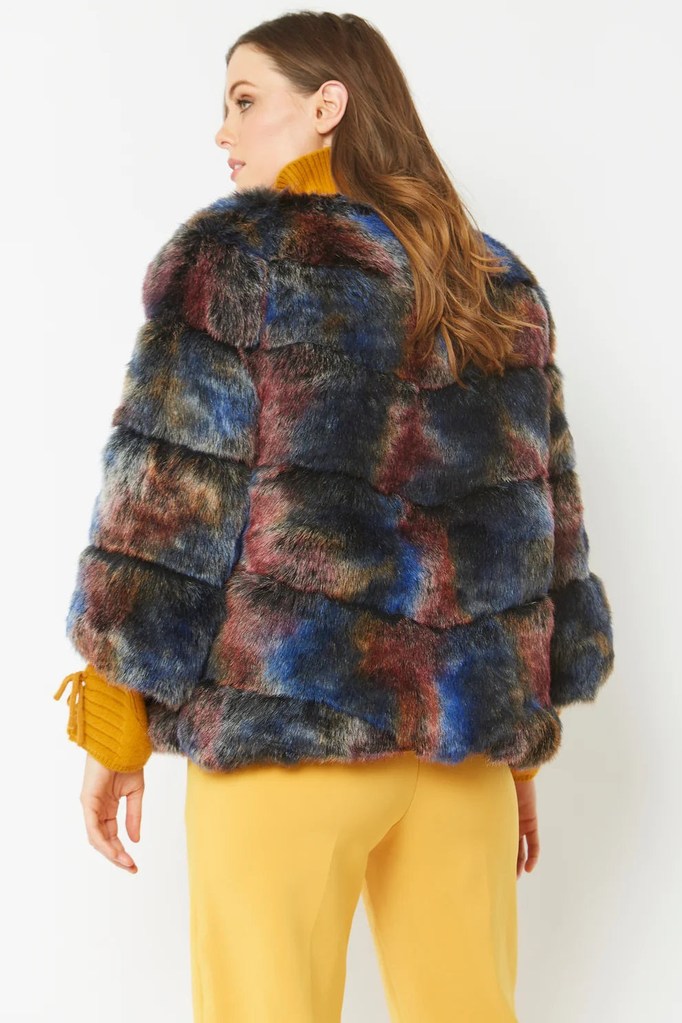 Multicolor Faux Fur Ella Coat-3