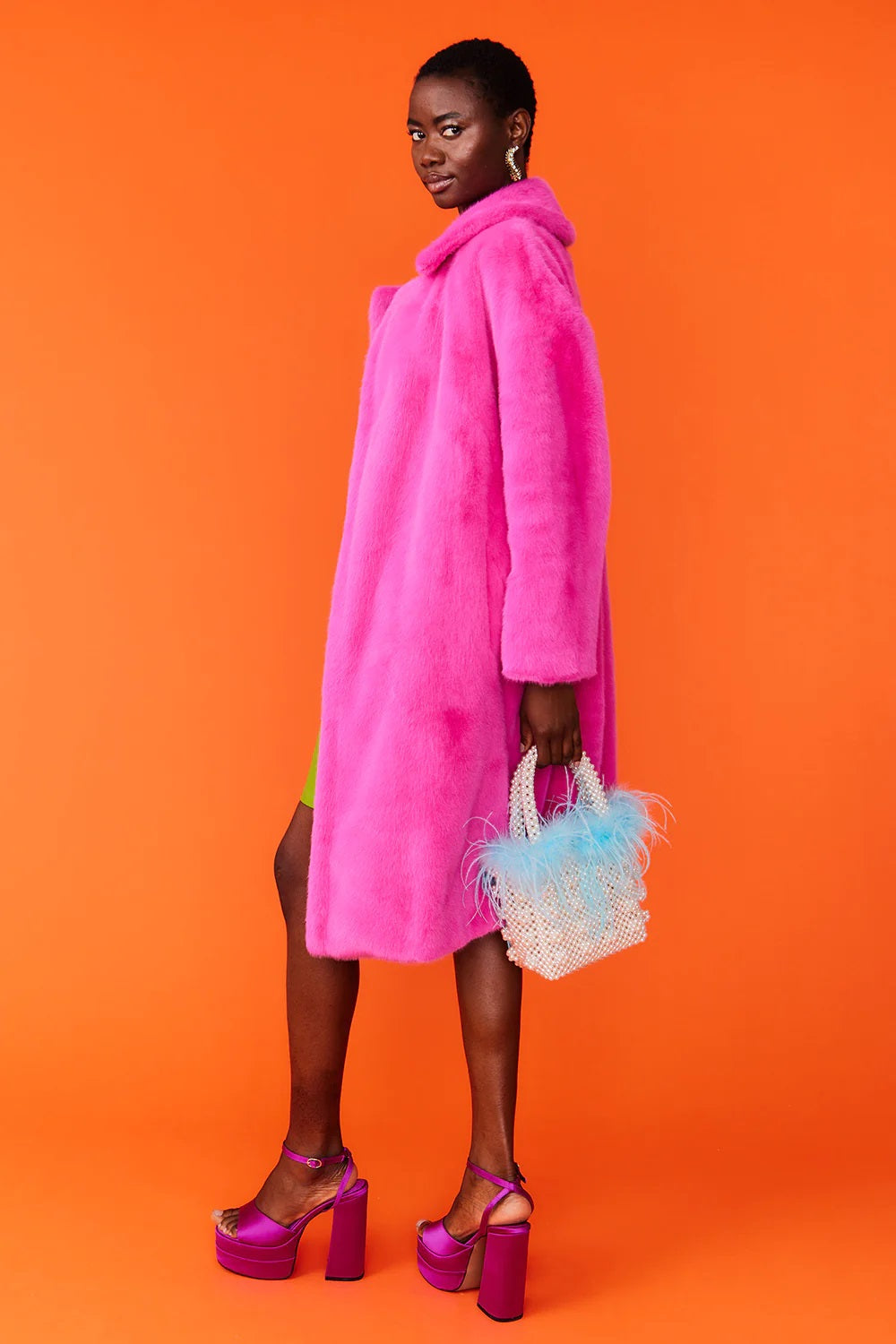 Pink Faux Fur Duchess Maxi Coat-2