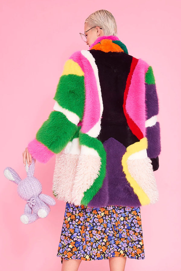 Rainbow Faux Fur Coat-2