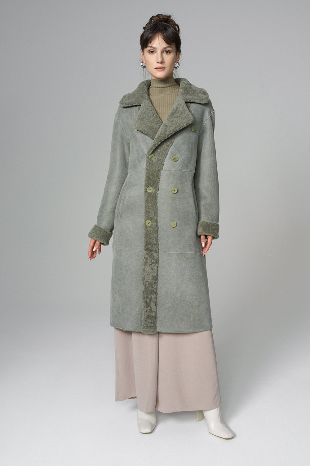 Mint Reversible Genuine Sheepskin Maxi Coat-2