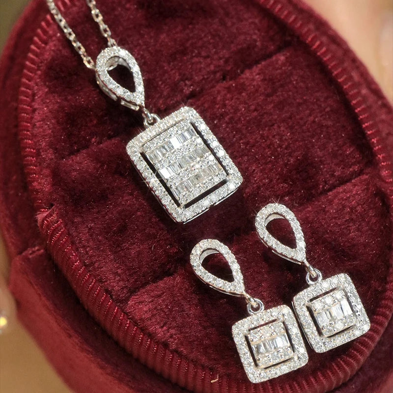 Aazuo Luxury Jewelry - 18K White Gold Jewelry Set