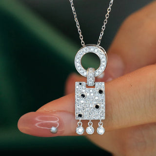 Aazuo 18K Real Jewelry Set - White Gold Real Diamonds