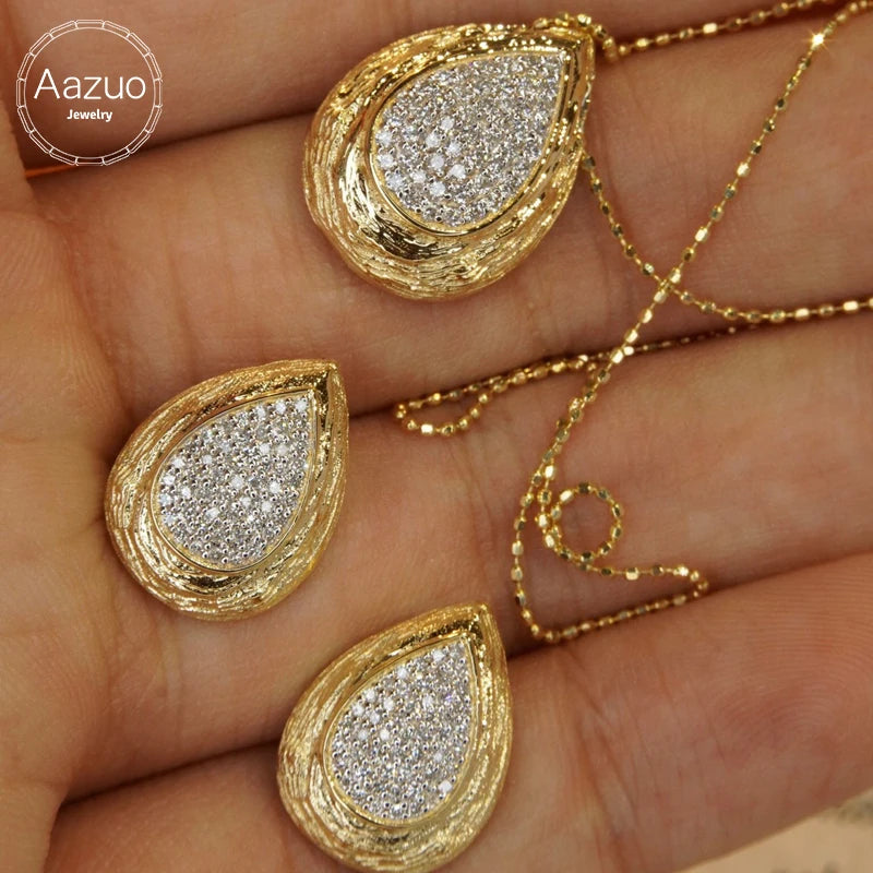 Aazuo Luxury Jewelry - 18K Yellow Gold Jewelry Set