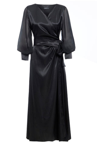 Black Wrap Maxi Dress-0