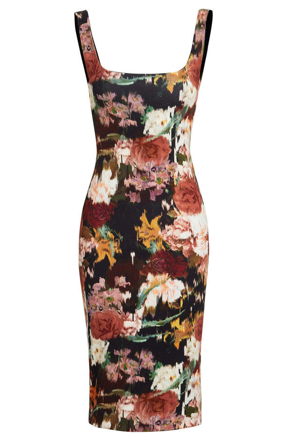 Sleeveless Floral Bodycon Dress-0